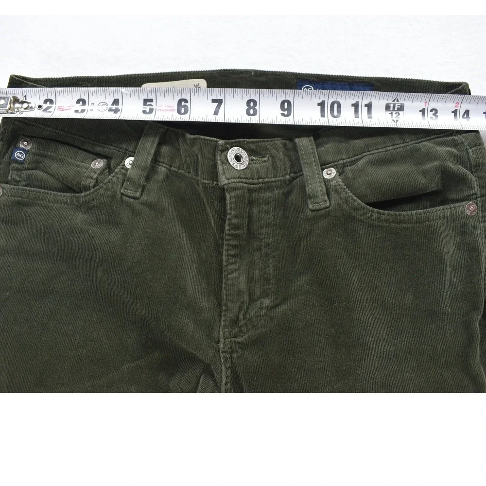 AG Adriano Goldschmied The Angel Bootcut Corduroy Pants Green 27R Made in USA